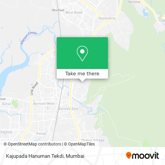 Kajupada Hanuman Tekdi map