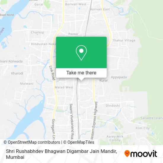Shri Rushabhdev Bhagwan Digambar Jain Mandir map