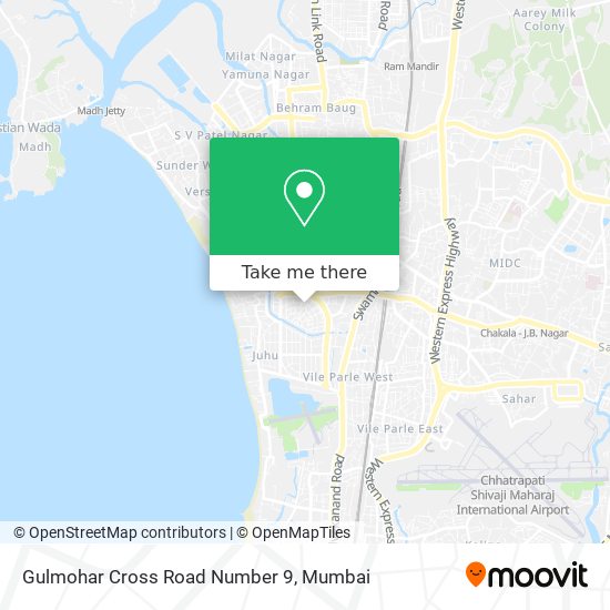 Gulmohar Cross Road Number 9 map
