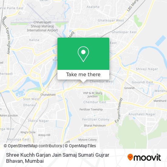 Shree Kuchh Garjan Jain Samaj Sumati Gujrar Bhavan map