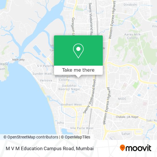 M V M Education Campus Road map