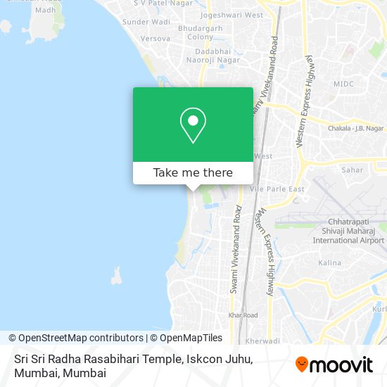 Sri Sri Radha Rasabihari Temple, Iskcon Juhu, Mumbai map