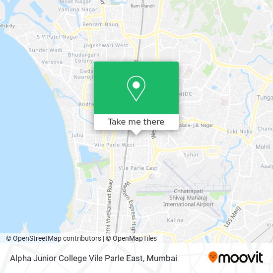 Alpha Junior College Vile Parle East map