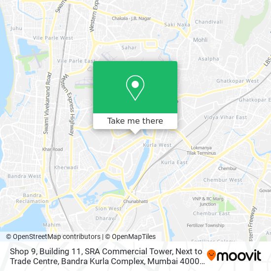 Shop 9, Building 11, SRA Commercial Tower, Next to Trade Centre, Bandra Kurla Complex, Mumbai 40005 map