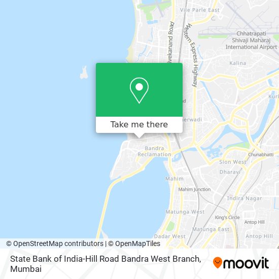 State Bank of India-Hill Road Bandra West Branch map