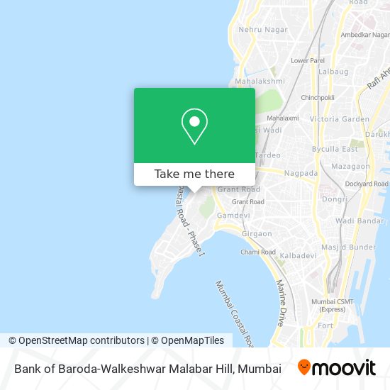 Bank of Baroda-Walkeshwar Malabar Hill map