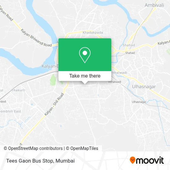 Tees Gaon Bus Stop map
