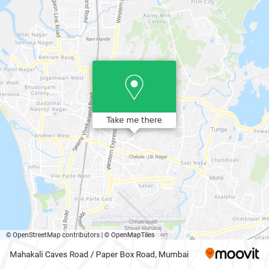 Mahakali Caves Road / Paper Box Road map