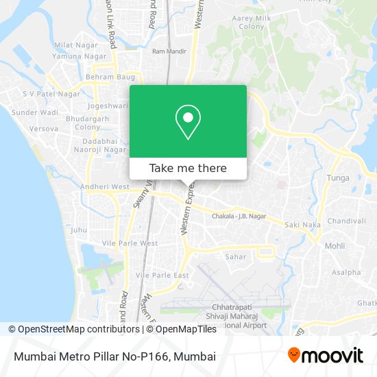 Mumbai Metro Pillar No-P166 map