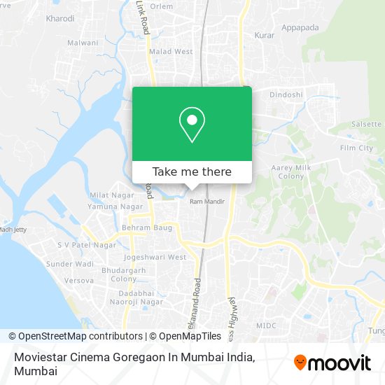 Moviestar Cinema Goregaon In Mumbai India map