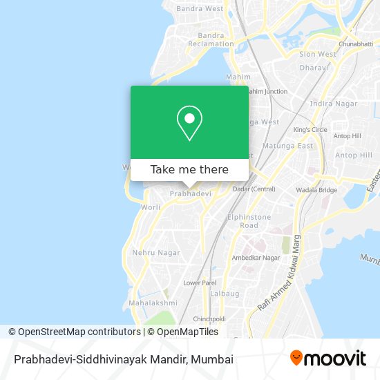 Prabhadevi-Siddhivinayak Mandir map