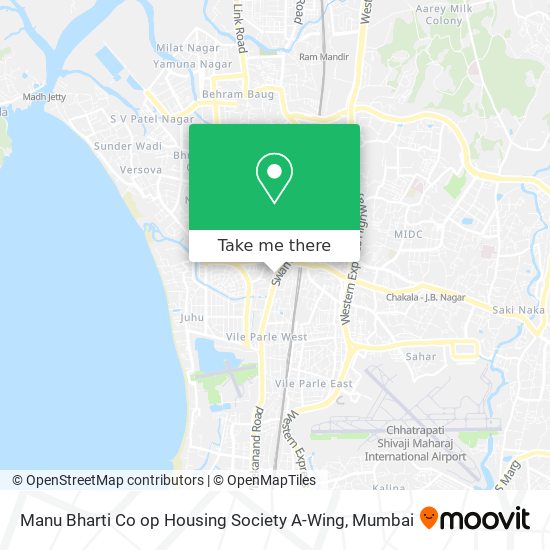 Manu Bharti Co op Housing Society A-Wing map