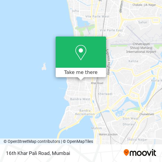 16th Khar Pali Road map