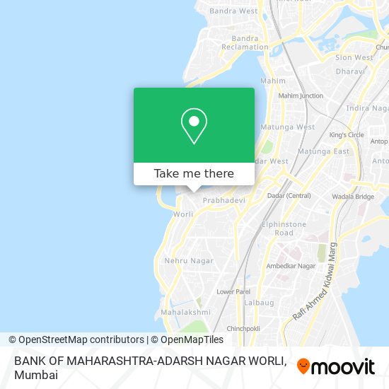 BANK OF MAHARASHTRA-ADARSH NAGAR WORLI map