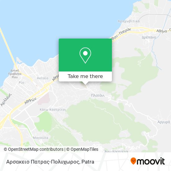 Αρσακειο Πατρας-Πολυχωρος map