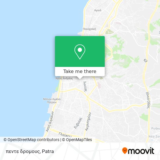 πεντε δρομους map