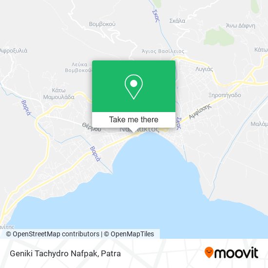 Geniki Tachydro Nafpak map