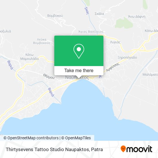 Thirtysevens Tattoo Studio Naupaktos map