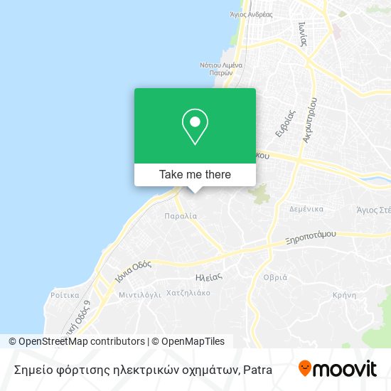 Σημείο φόρτισης ηλεκτρικών οχημάτων map