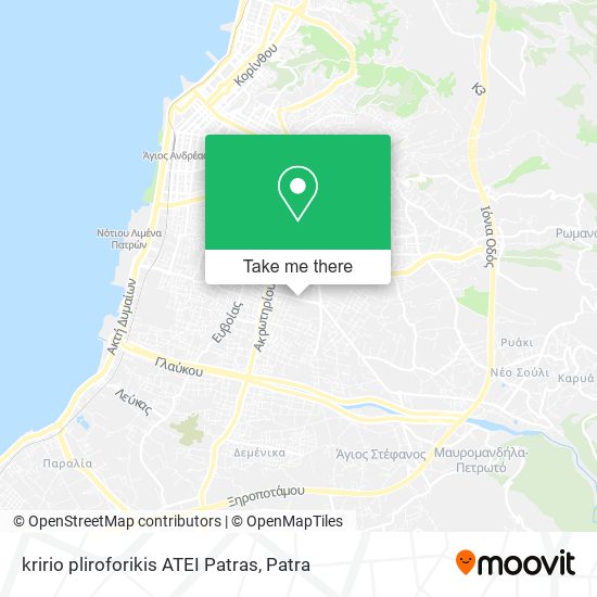 kririo pliroforikis ATEI Patras map