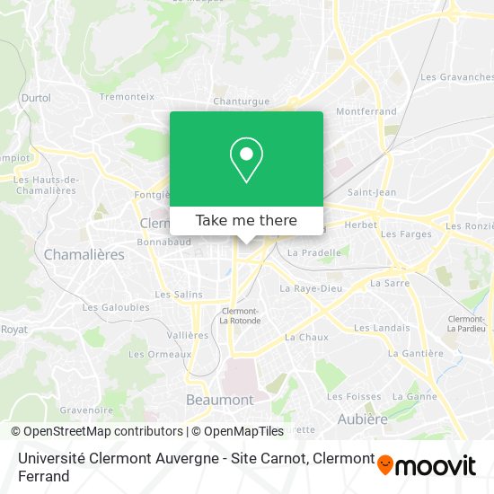 Université Clermont Auvergne - Site Carnot map