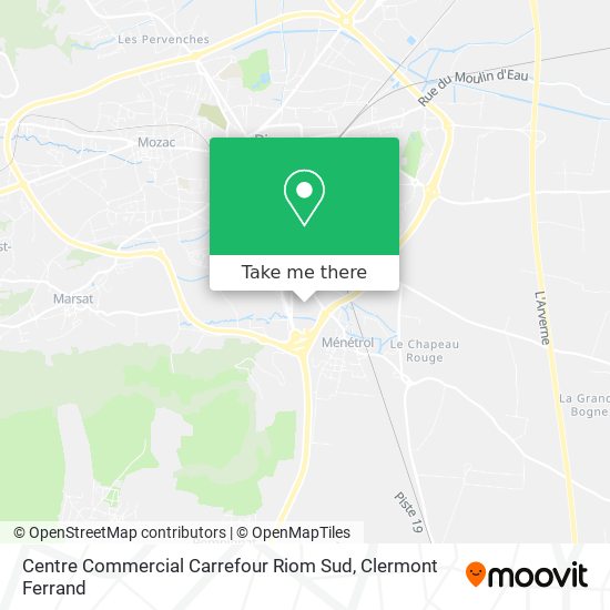 Centre Commercial Carrefour Riom Sud map