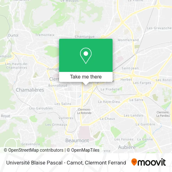 Université Blaise Pascal - Carnot map