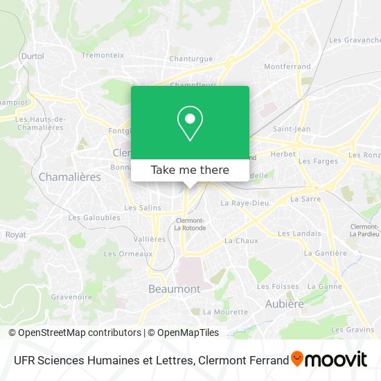 Mapa UFR Sciences Humaines et Lettres