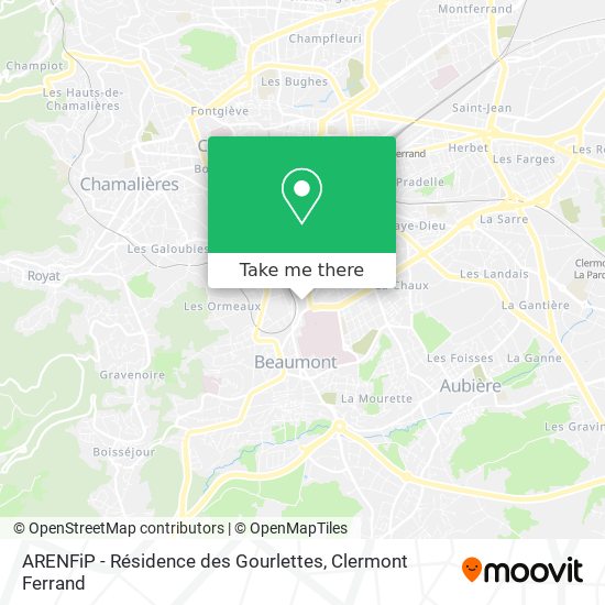 ARENFiP - Résidence des Gourlettes map