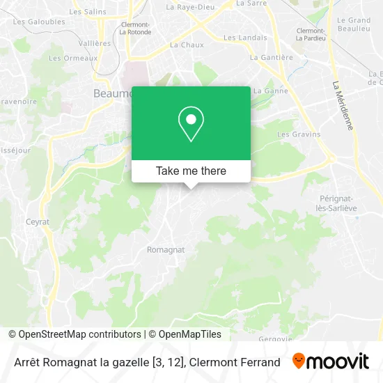 Arrêt Romagnat la gazelle [3, 12] map