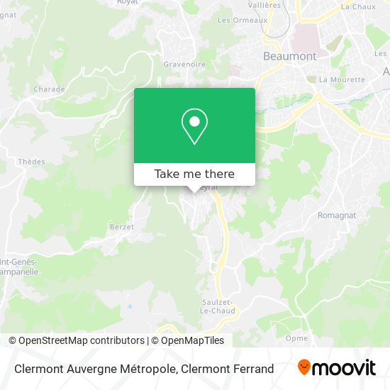 Clermont Auvergne Métropole map