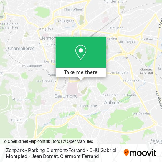 Zenpark - Parking Clermont-Ferrand - CHU Gabriel Montpied - Jean Domat map