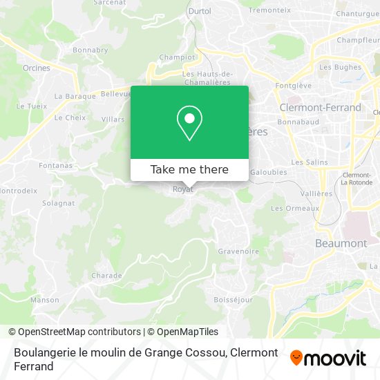 Mapa Boulangerie le moulin de Grange Cossou