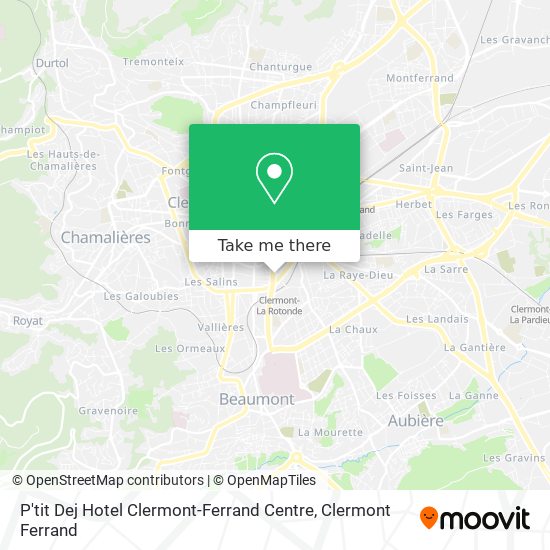 P'tit Dej Hotel Clermont-Ferrand Centre map