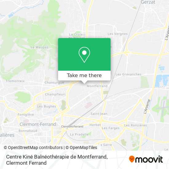 Centre Kiné Balnéothérapie de Montferrand map