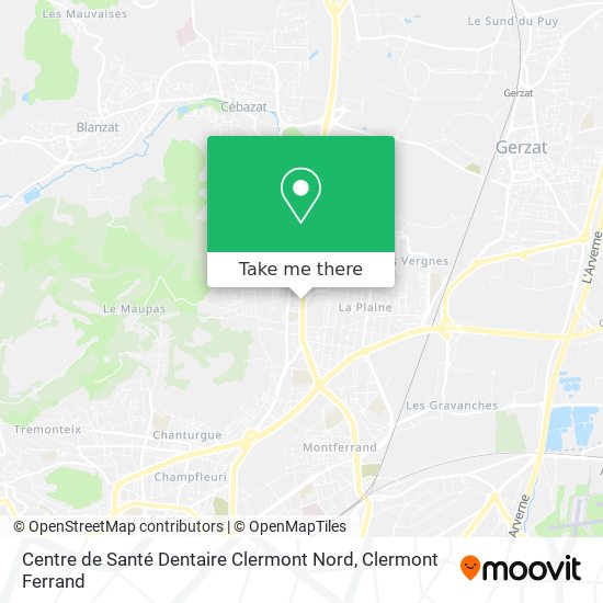 Centre de Santé Dentaire Clermont Nord map