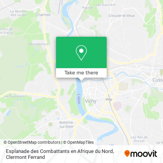 Esplanade des Combattants en Afrique du Nord map