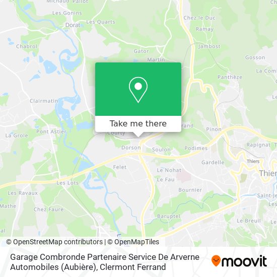 Garage Combronde Partenaire Service De Arverne Automobiles (Aubière) map