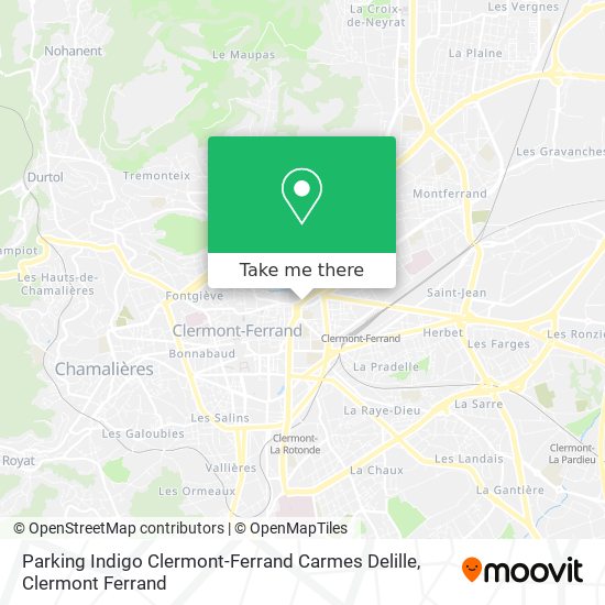 Mapa Parking Indigo Clermont-Ferrand Carmes Delille