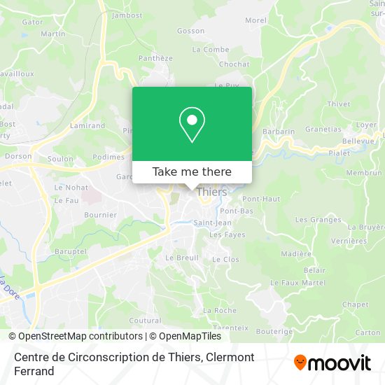 Mapa Centre de Circonscription de Thiers