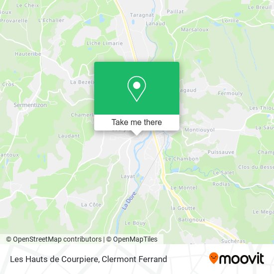 Les Hauts de Courpiere map