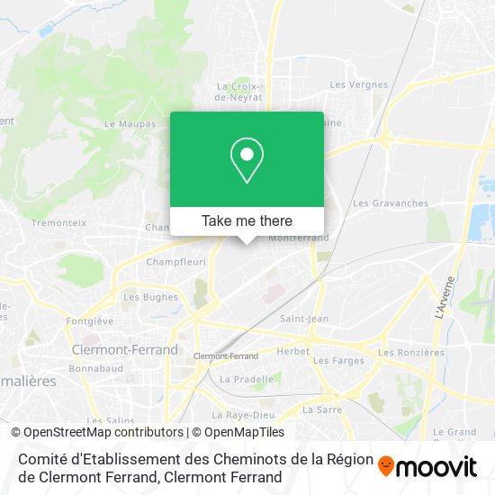 Comité d'Etablissement des Cheminots de la Région de Clermont Ferrand map
