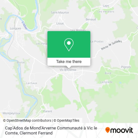 Cap'Ados de Mond'Arverne Communauté à Vic le Comte map