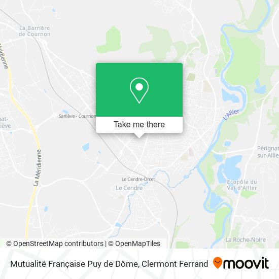 Mutualité Française Puy de Dôme map