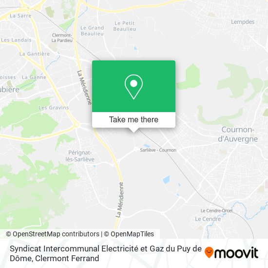 Syndicat Intercommunal Electricité et Gaz du Puy de Dôme map