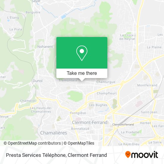 Presta Services Téléphone map