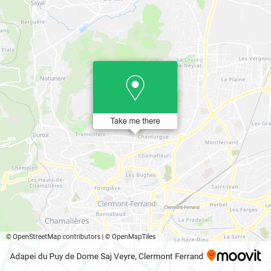 Adapei du Puy de Dome Saj Veyre map