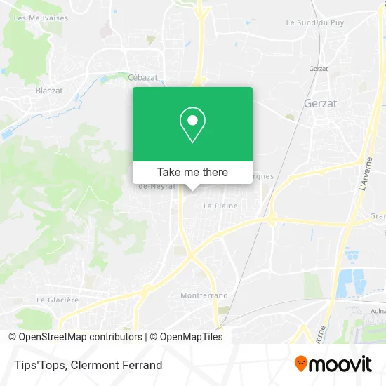 Tips'Tops map