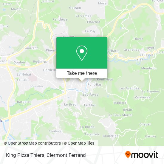 King Pizza Thiers map