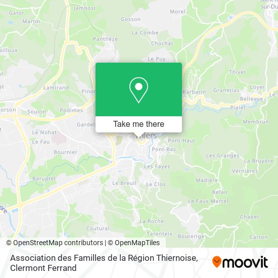 Mapa Association des Familles de la Région Thiernoise